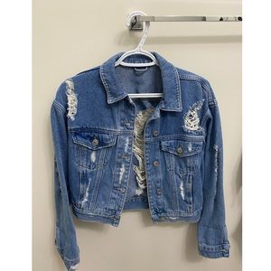 SOLD ‼️TopShop ripped jean jacket